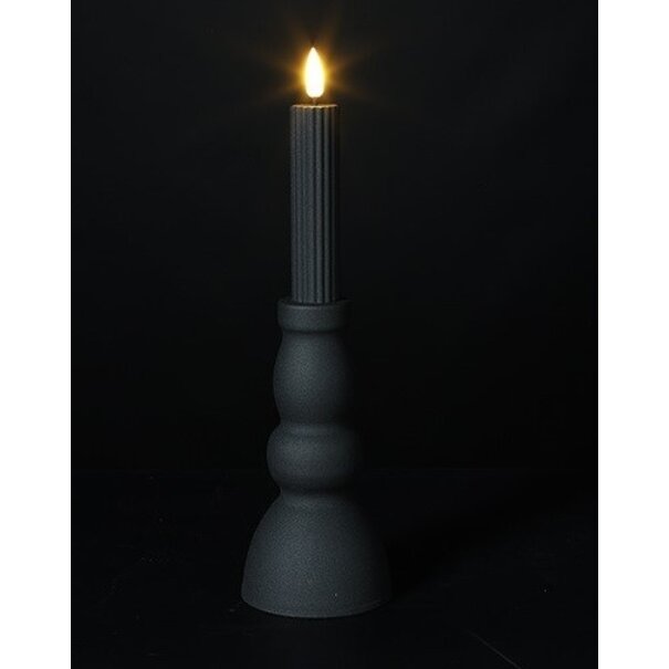 Countryfield Kandelaar + Kaars LED Tabe L zwart