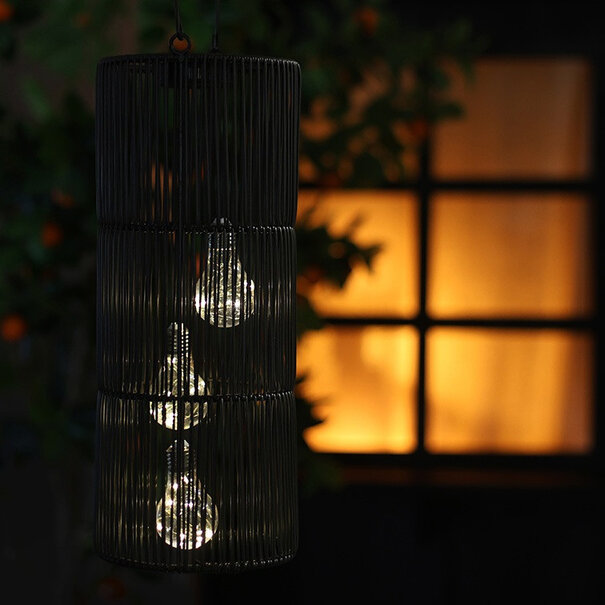 Countryfield Hanglamp solar LED Fadime L zwart