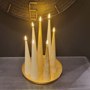 Kegelkaars Ø5CM LED Lyon M crème