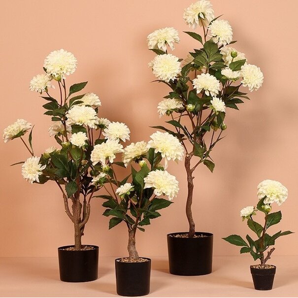 Countryfield Kunstplant Dahlia L wit - 82 cm hoog