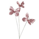 Kunstdeco Vlinder Lush Set van 3 roze-L66,04B30,48H15,24CM