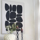 Wandornament 90x3,5x120 cm CALDERA crème+zwart