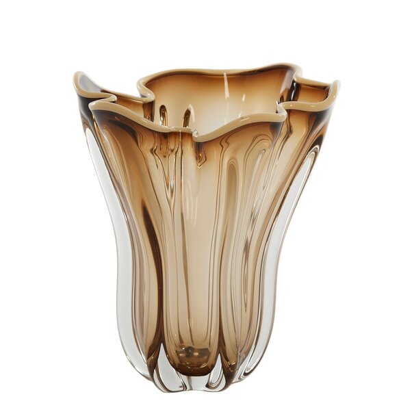 Light en Living Vaas Ø22X27 cm KAZUNO Glas helder bruin+grijs+creme