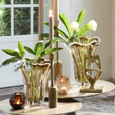 Vaas Ø26X32 cm KAZUNO Glas helder bruin+grijs+creme