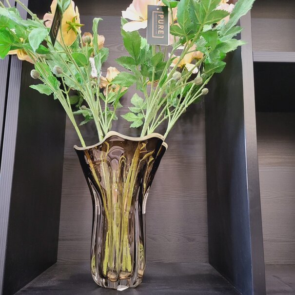 Light en Living Vaas Ø26X32 cm KAZUNO Glas helder bruin+grijs+creme