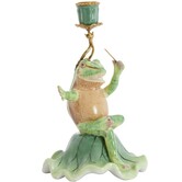 Kandelaar Kandelaar 15x15x24 cm FROG groen+bronscm BIRD mat zwart - Copy