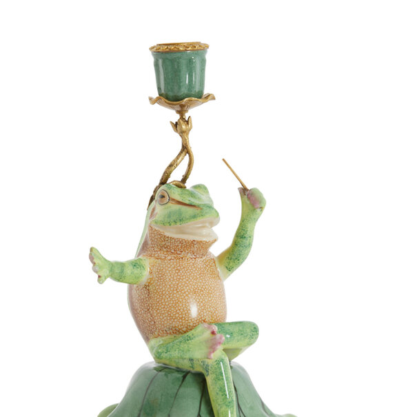 Light en Living Kandelaar Kandelaar 15x15x24 cm FROG groen+bronscm BIRD mat zwart - Copy