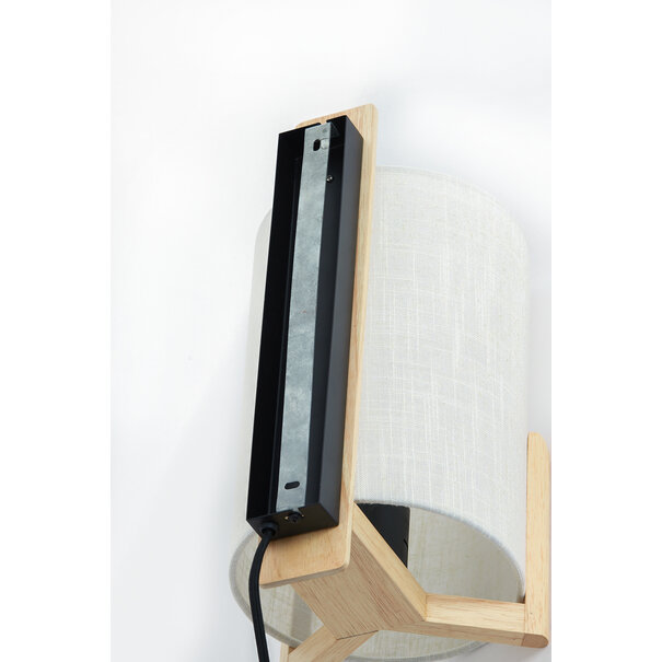 Light en Living Wandlamp  22X18X36 cm Litto naturel+Linnen wit