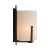 Wandlamp  22X18X36 cm Litto donkerbruin+Linnen naturel