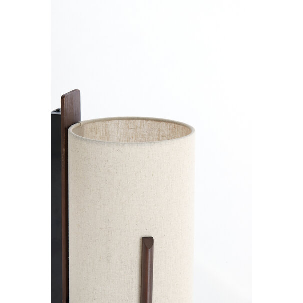 Light en Living Wandlamp  22X18X36 cm Litto donkerbruin+Linnen naturel
