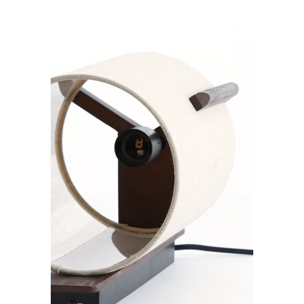Light en Living Wandlamp  22X18X36 cm Litto donkerbruin+Linnen naturel