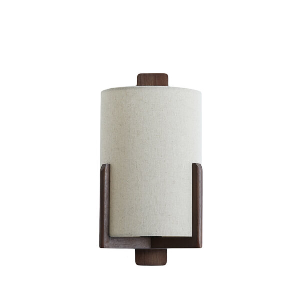 Light en Living Wandlamp  22X18X36 cm Litto donkerbruin+Linnen naturel