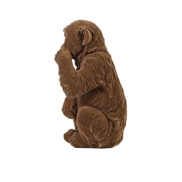 Light en Living Ornament Aap velvet Bruin