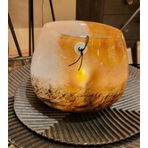 Vaas  - windlicht SOLO glas grijs bruin