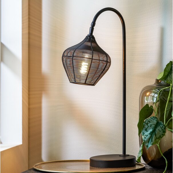 Light en Living Tafellamp 27x20x61 cm ALVARO mat zwart