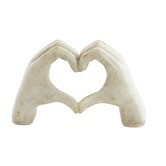 Ornament 19x8x11,5 cm HANDS taupe  grijs