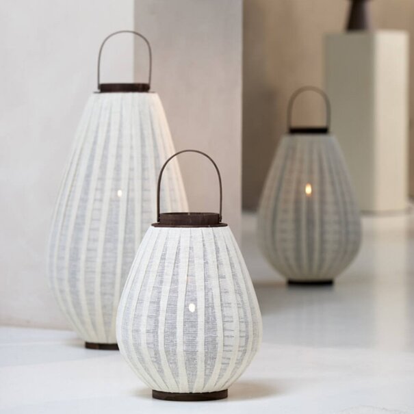 Light en Living Windlicht Ø38X70 cm DAZIO Linen Natural+donkerbruin hout