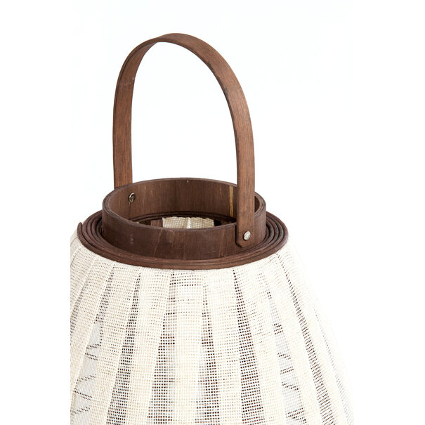 Light en Living Windlicht Ø32x40 cm Dazio Linen Natural+donkerbruin hout