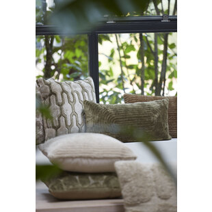 Kussen 45x45 cm JEMBANA zand+olijf groen