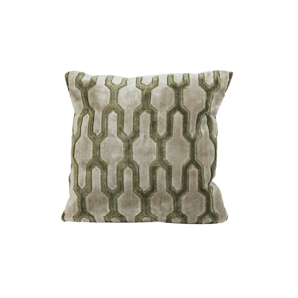 Light en Living Kussen 45x45 cm JEMBANA zand+olijf groen