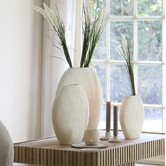 Vaas deco 51x14x50 cm RENDA crème