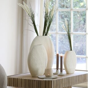 Vaas deco 51x14x50 cm RENDA crème