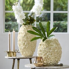 Vaas deco Ø26x39,5 cm AGELLO crème
