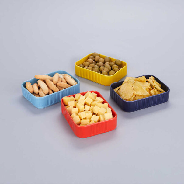 Balvi Snackbakjes set Conserverie - 4 kleuren