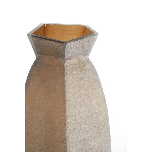 Light en Living Vaas 24,5x22,5x50,5 cm VELIKO glas donker bruin