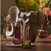 Vaas deco 27,5x25,5x35 cm LAVCI keramiek mat donker bruin