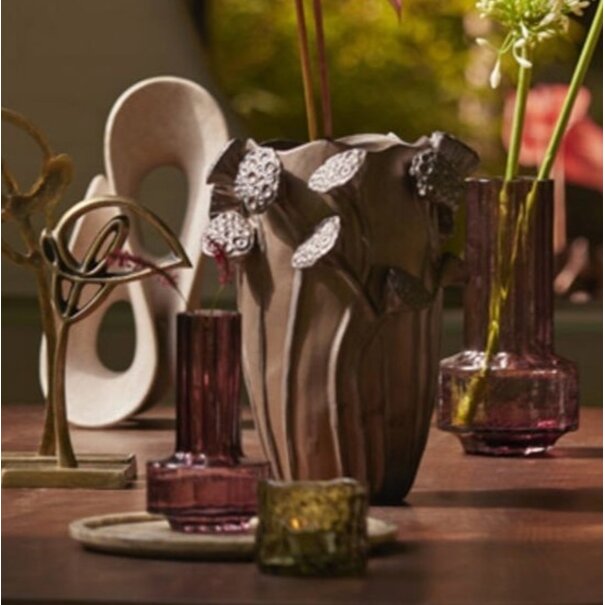 Light en Living Vaas deco 27,5x25,5x35 cm LAVCI keramiek mat donker bruin