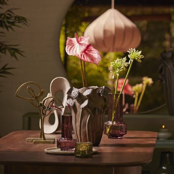 Light en Living Vaas deco 27,5x25,5x35 cm LAVCI keramiek mat donker bruin