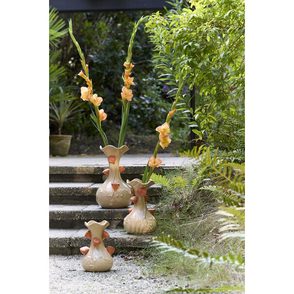 Light en Living Vaas deco Ø24x40 cm ODALI keramiek  crème+oranje