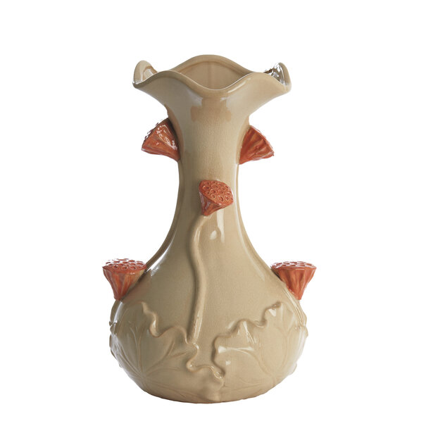 Light en Living Vaas deco Ø24x40 cm ODALI keramiek  crème+oranje