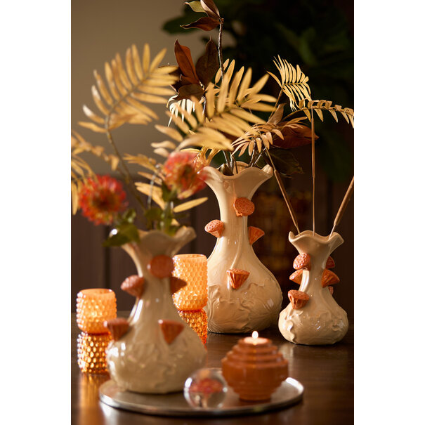 Light & Living Vaas deco Ø24x40 cm ODALI keramiek  crème+oranje