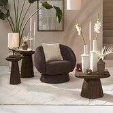 Bijzettafel 33x33x53 cm DEGO mat  donker bruin