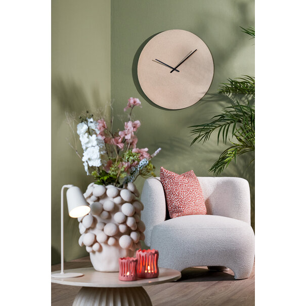 Light en Living Klok Ø74 cm LICOLA mat zand+licht bruin gespikkeld