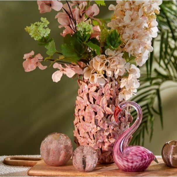 Light en Living Ornament Ø10x10 cm CORAL glas licht roze