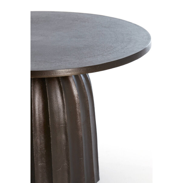 Light en Living Bijzettafel Ø60x38 cm VEGLIA mat donker bruin