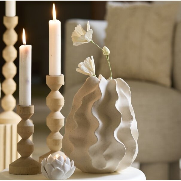 Light & Living Vaas Deco Ø22X26 cm NELANI mat crème