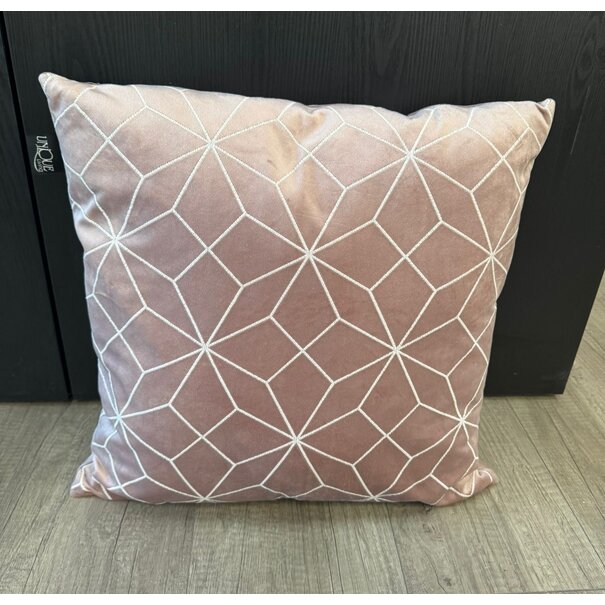 Unique Living Kussen Cilou 45x45cm  - oud roze