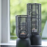 Windlicht Lezuza mat zwart Ø10x21 cm