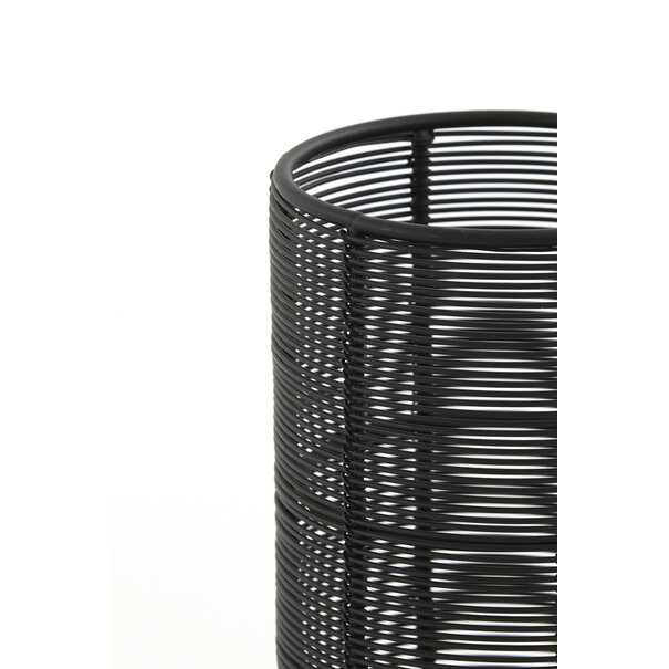 Light en Living Windlicht Lezuza mat zwart Ø10x21 cm