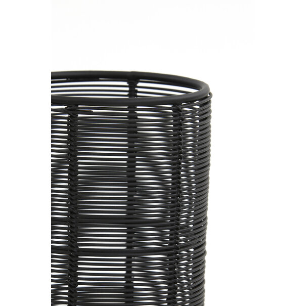 Light en Living Windlicht Lezuza mat zwart Ø10x21 cm