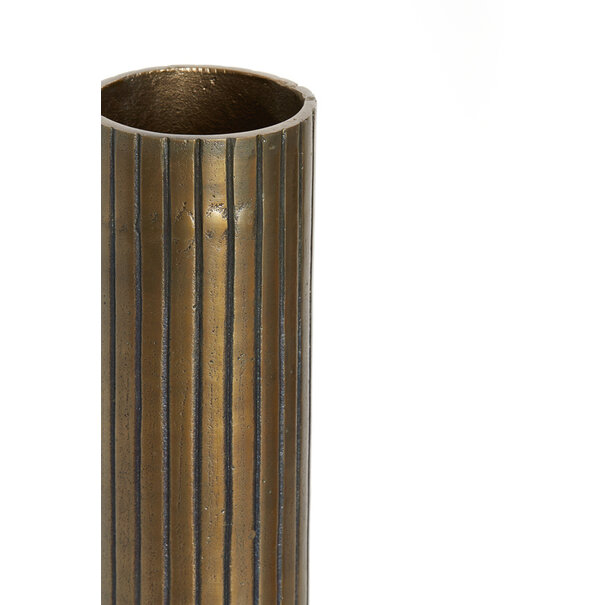 Light en Living Vaas Jirona ruw antiek brons 11 x 11 x 38 cm