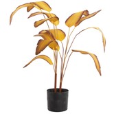 Ornament in pot STRELITZIA goud-bruin+zwart - Ø110 cm