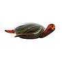 Ornament 19x16x7 cm TURTLE glas amber+groen