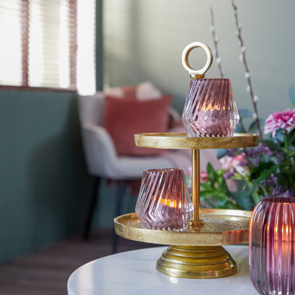 Light en Living Luxe Etagère 2-laags LUTEK Goud – Light & Living