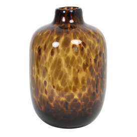 Vaas Ø16x25 cm DAKAR Glas bruin-zwart