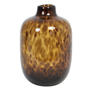 Vaas Ø16x25 cm DAKAR Glas bruin-zwart